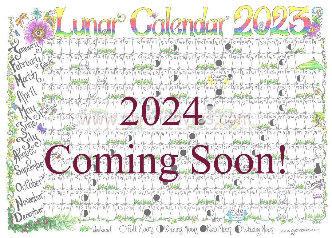 Pre Order 2025 Lunar Moon Calendar Hand Drawn Solstices Equinox Planner