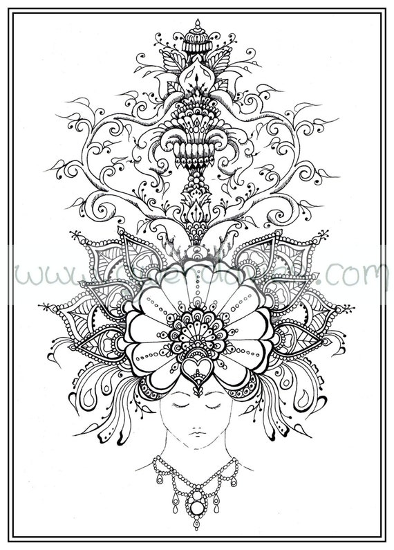 Adult colouring in PDF download dream relaxing calming | Etsy