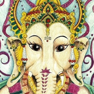 Ganesh Deus Hindu cartão de felicitações em branco elefante cartão de aniversário indiano em branco