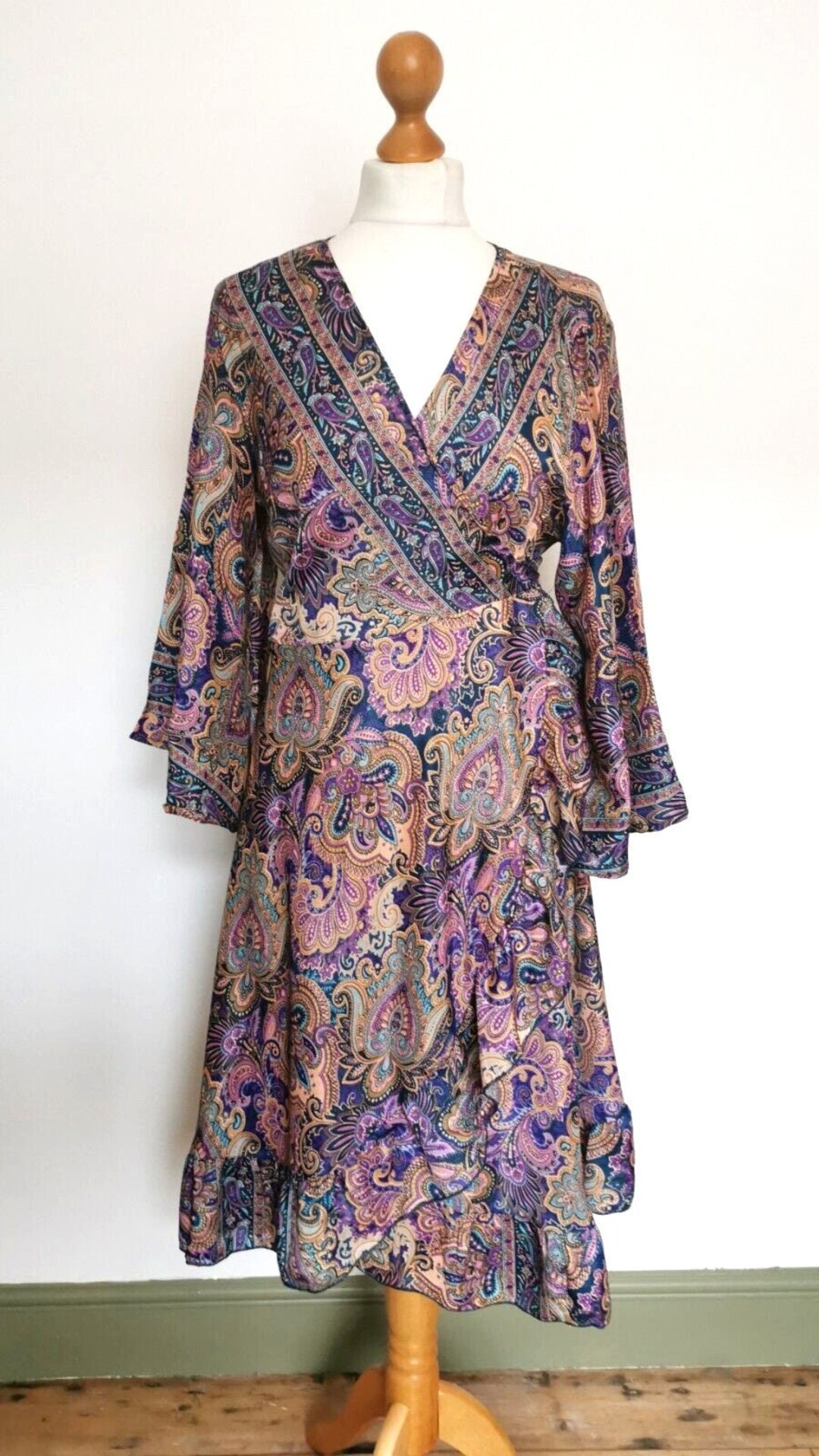 17882 Purple Viscose Wrap Dress