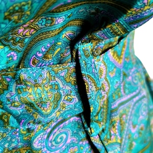 Teal Blue Kimono Jacket silk style party 8 10 12 14 16 18 S M L Retro Boho hippy party wedding cardigan coat Festival Lammas image 4