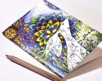 Hare 40 page A5 recycled blank pocket notebook sketchbook Easter journal henna stonehenge flowers pencil Pagan sketchbook pocket size