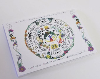 Wheel of the year A5, 40 page blank pocket notebook Book of Shadows diary sketchbook