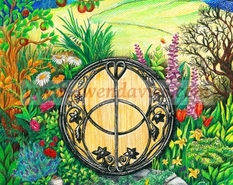 Chalice Well Glastonbury A5 blank notebook Pagan art sketchbook diary writing plain book goddess dragon