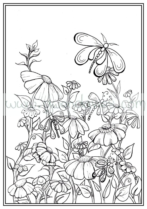 Download Adult Colouring In Pdf Download Garden Henna Zen Mandalas Etsy