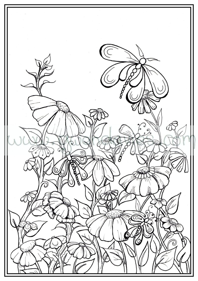 Download Adult colouring in PDF download garden henna zen mandalas | Etsy