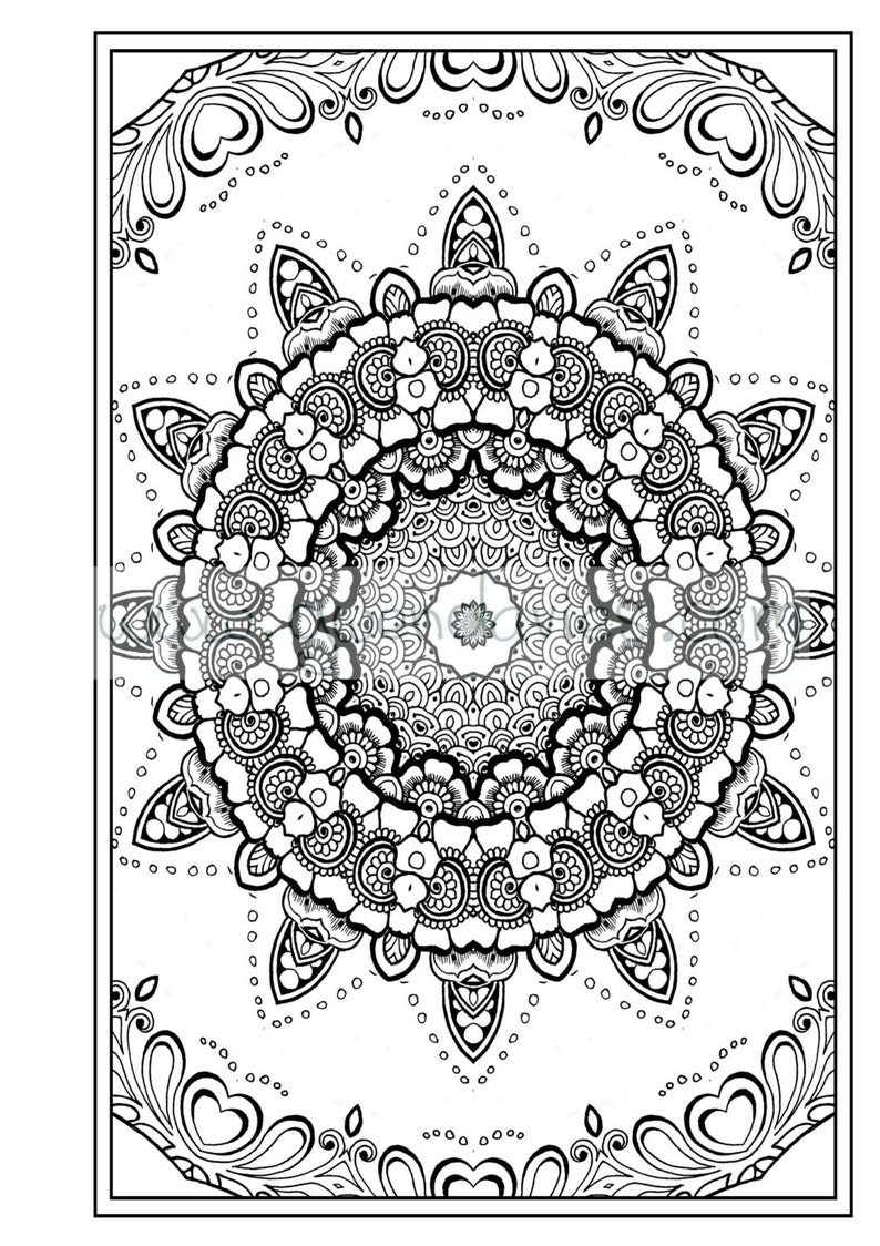 Download Adult colouring in PDF download zen mandalas garden anti | Etsy