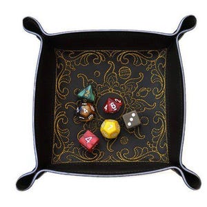 Collapsible Dice Rolling Tray with sun and planet design