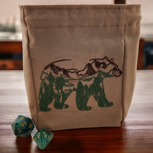 Bear Dice Bag, Druid, Forest, dice pouch