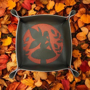 Fairy on mushroom silhouette dice tray, dnd Game Accessory, TTRPG