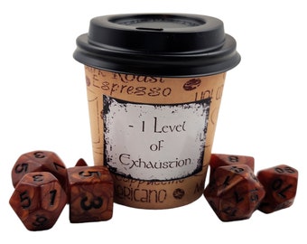 Latte dice gift set, gag gift, role playing gamer, TTRPG, coffee, mocha