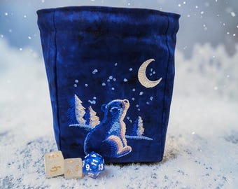 Young Polar Bear dice bag, extra-large dice pouch