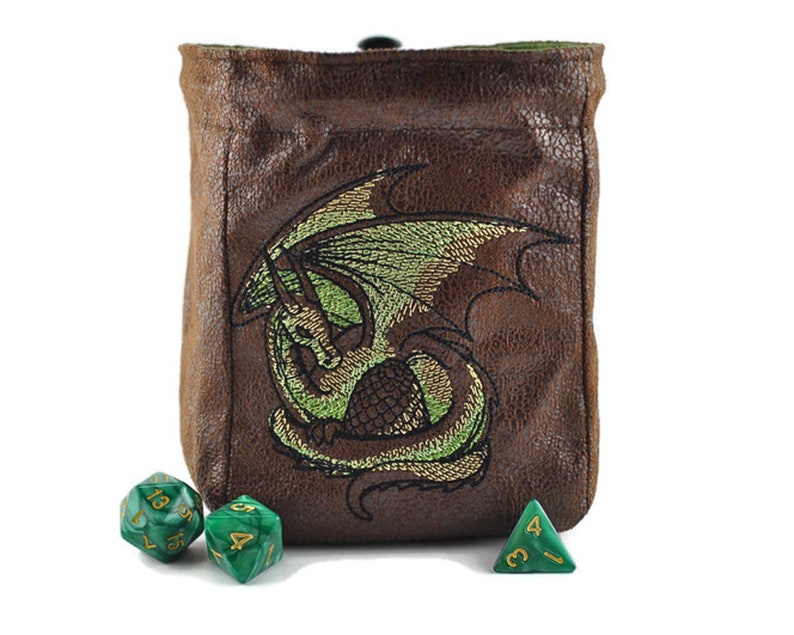 Mother dragon dice bag dnd Dice bag green dragon dice bag | Etsy