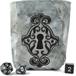 Worek na kości, proszę wybrać zamek szary lub czarny, TTRPG, worek na kości do gier RPG