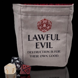 Dice bag, &quot;Laeful Evil&quot;, role playing game dice bag, TTRPG