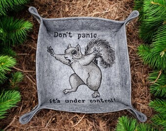Funny Squirrel dice tray, dice rolling tray, collapsible tray, board game accessory.