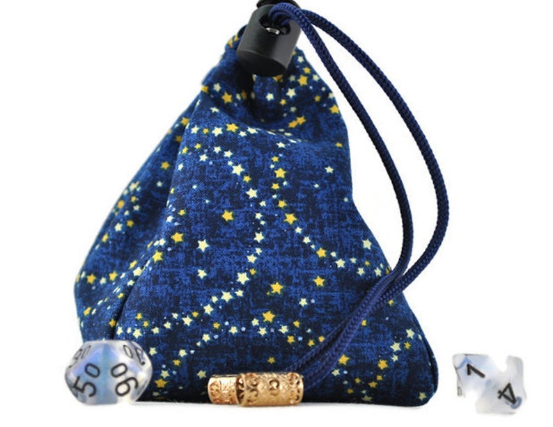 Swirl of stars dice bag, TTRPG image 2