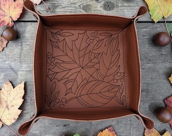 Plateau à dés feuilles d'automne, plateau à dés d'automne, plateau pliable, plateau à dés du mdn, accessoire de jeu, plateau à bijoux, plateau de voiturier, plateau de voyage,