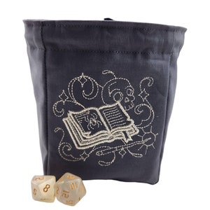 Spell book dice bag, TTRPG, game accessory