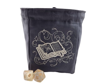 Spell book dice bag, TTRPG, dnd, game accessory