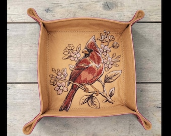 Foldable dice tray with Cardinal bird design, TTRPG, dnd, game accessory