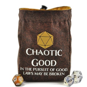 D20 dice bag, "Chaotic Good", Dungeons, dragons, dnd dice bag, dice pouch