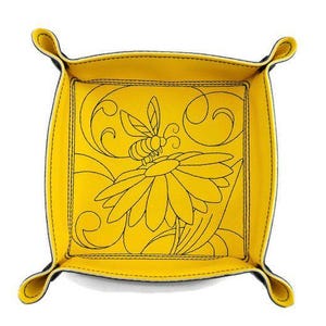 bumblebee dice rolling tray, game accessory, valet tray, dnd gift, coin tray, trinket tray, coin tray, DM gift,