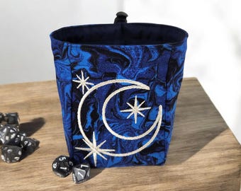 ハーフムーンとスターのダイスバッグ、卓上ゲームポーチ dnd