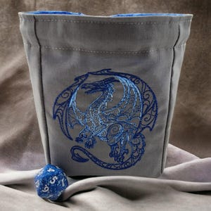 Blue Dragon Dice bag, role playing game dice bag, board game accessory