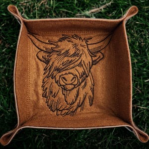 Highland cow dice tray, dice rolling tray, collapsible tray, board game accessory dnd