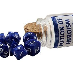 Heroism potion dice set, dnd, TTRPG, role playing