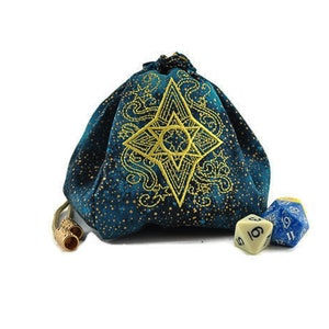 D&D night sky dice bag, tabletop game pouch