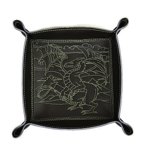 Collapsible Dice Rolling Tray, Green Dragon