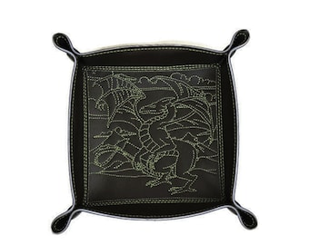 Collapsible Dice Rolling Tray, Green Dragon