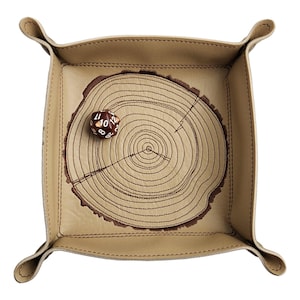 Collapsible Dice Rolling Tray, dnd Game Accessory, Cut Tree Design