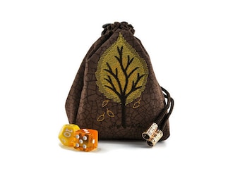 Bolsa de dados Falling Birch Leave, bolsa de otoño, TTRPG