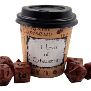 Latte dice gift set, gag gift, role playing gamer, TTRPG, coffee, mocha dnd