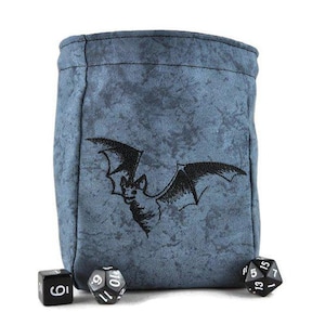 Bat Dice Bag , extra large dice bag, dice collector, dnd dice bag, bag of holding, polyhedral dice bag, Role playing pouch