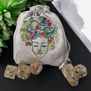 Sac de dés et dés de la Terre Mère