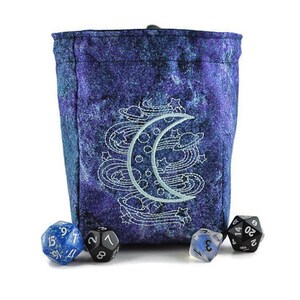 Würfeltasche mit Mondsichel Design, für Rollenspiele, Brettspiel Accessoire