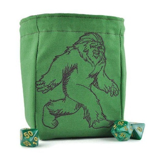 Strolling Sasquatch dice bag. RPG, board game accessory
