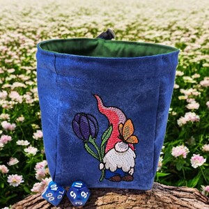 Sacchetto per dadi Gnome e Tulip, giochi da tavolo, giochi di dadi