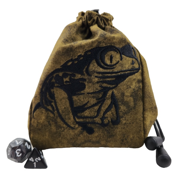 Tree Frog Dice Bag, extra-large dice bag, dice collector, bag of holding, polyhedral dice bag, Role playing pouch.