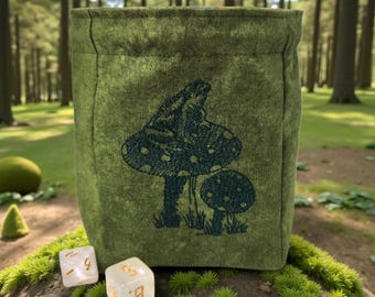 Dice pouch, Toad design, polyhedral dice bag