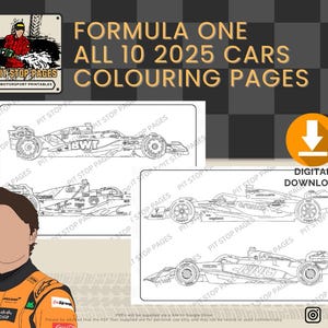 Dibujos para colorear de coches de F1 2025 - Dibujos para colorear de Fórmula 1