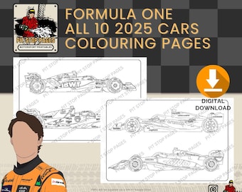 F1 2025 Cars Colouring Pages - Formula One Coloring Pages