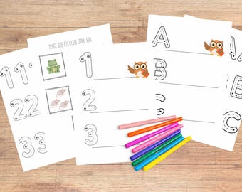 Tracing Worksheets for Letters & Numbers Kindergarten, Preschool Learning Material PDF
