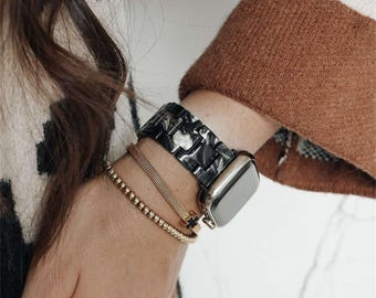 Correa de resina para Apple Watch Series 11/10/9/8/7/6/5/4/3/SE/SE 2/SE 3/Ultra/Ultra 2/Ultra 3 para iWatch de 38, 40, 41, 42, 44, 45, 46 y 49 mm.