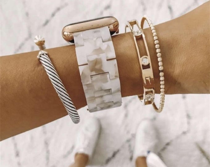 Marble Resin Watch Band Compatible with Apple Watch, Fashion Watch Strap Series 12 11 10 9 8 7 6 5 4 3 SE Ultra 38 40 41 42 44 45 46 49mm