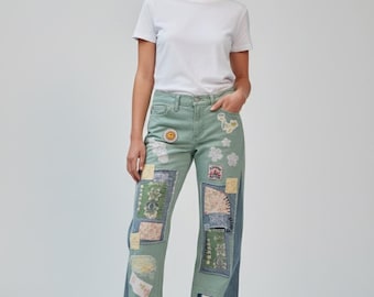 One-of-a-Kind Levi 511 Patchwork pants. 30×32